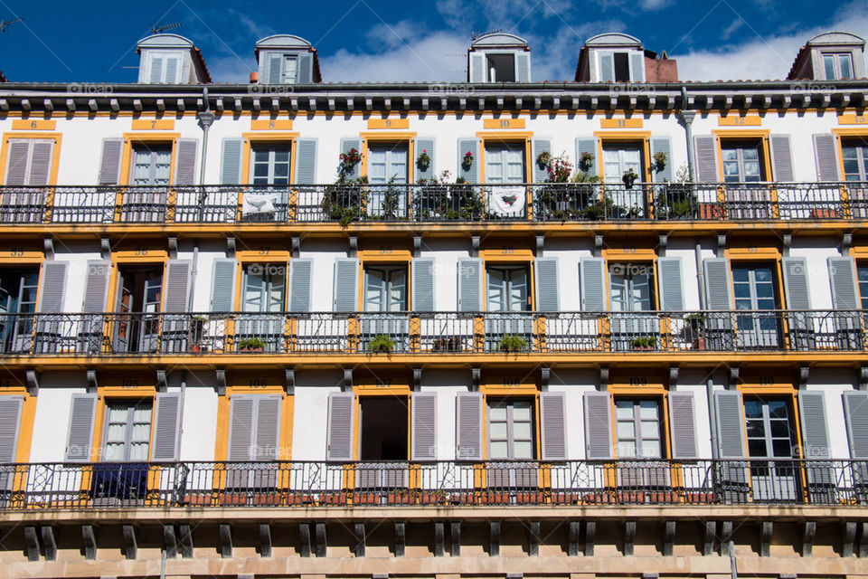 View of balconies and windows