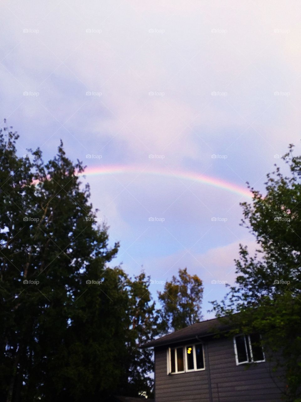 Rainbow surprise between rain storms 