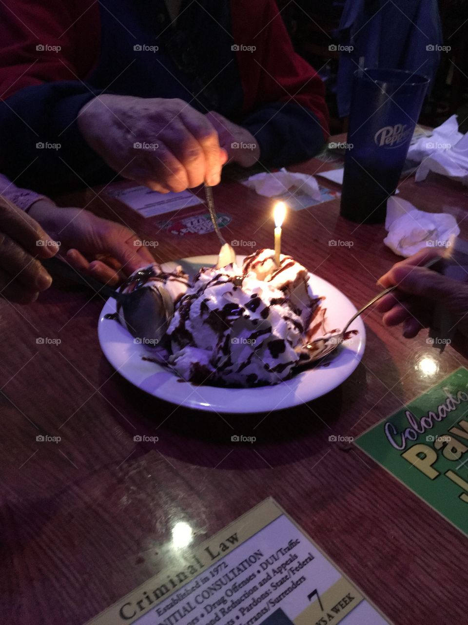 Sharing birthday cake