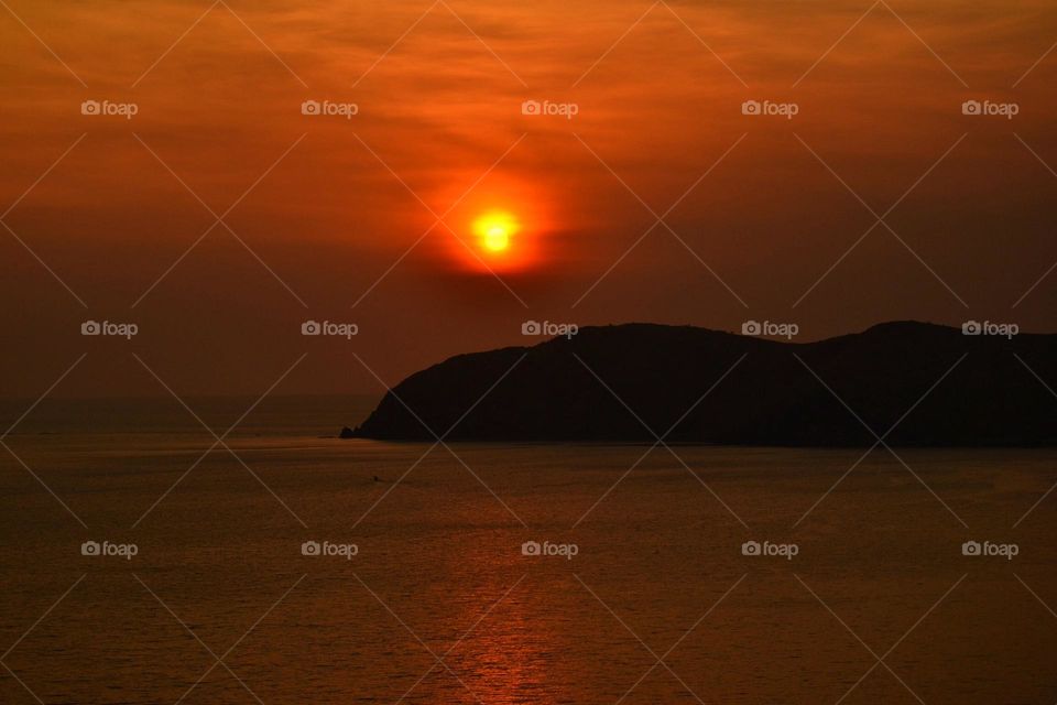 Sunset over the sea