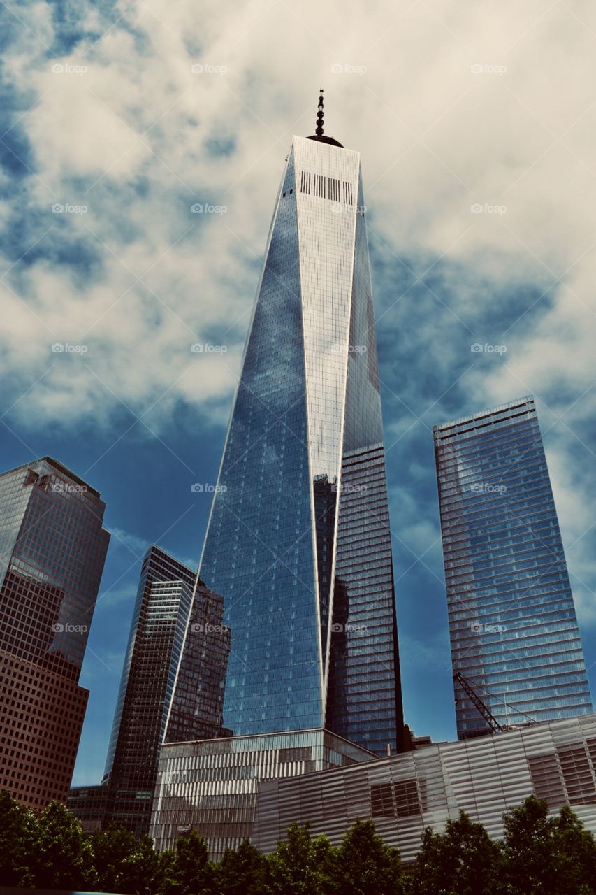 World Trade Center , New York. Iconic building of the World Trade Center standing tall and proud. 