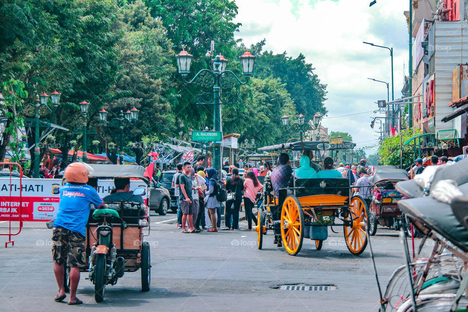 malioboro a famous street in yogyakarta indonesia