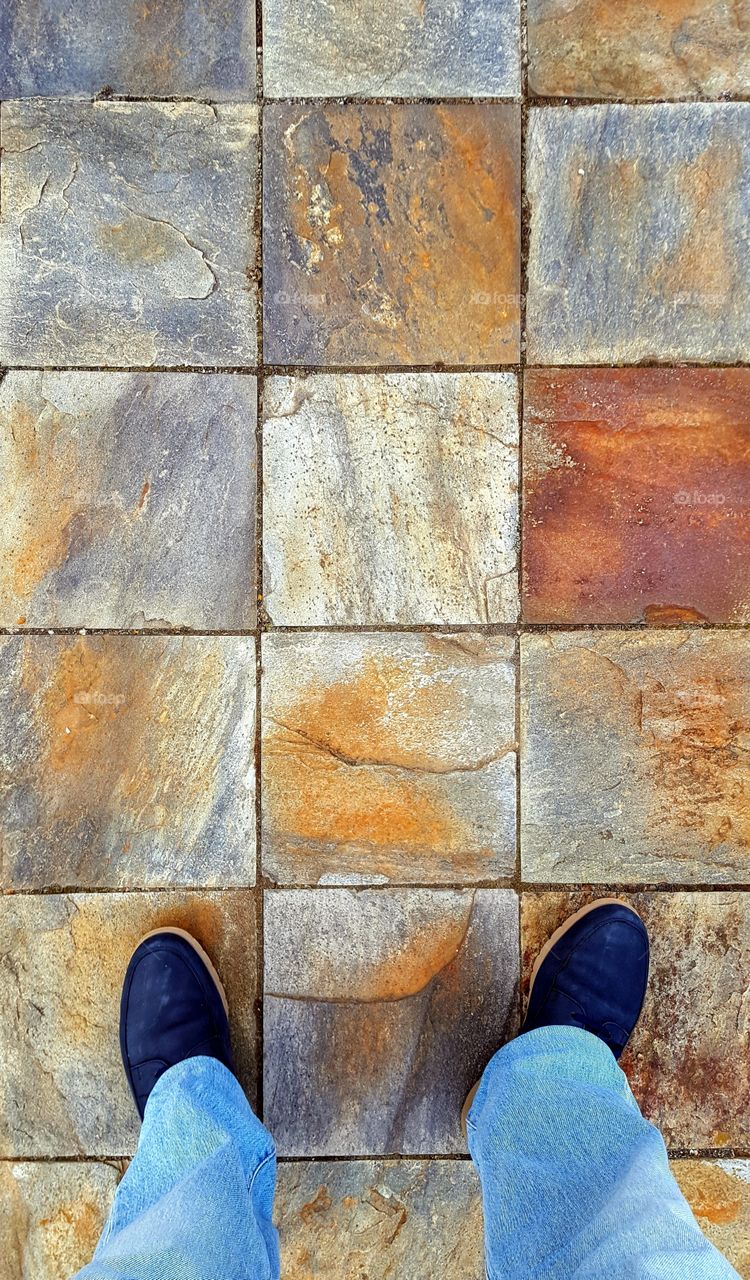 Colourful stone floor