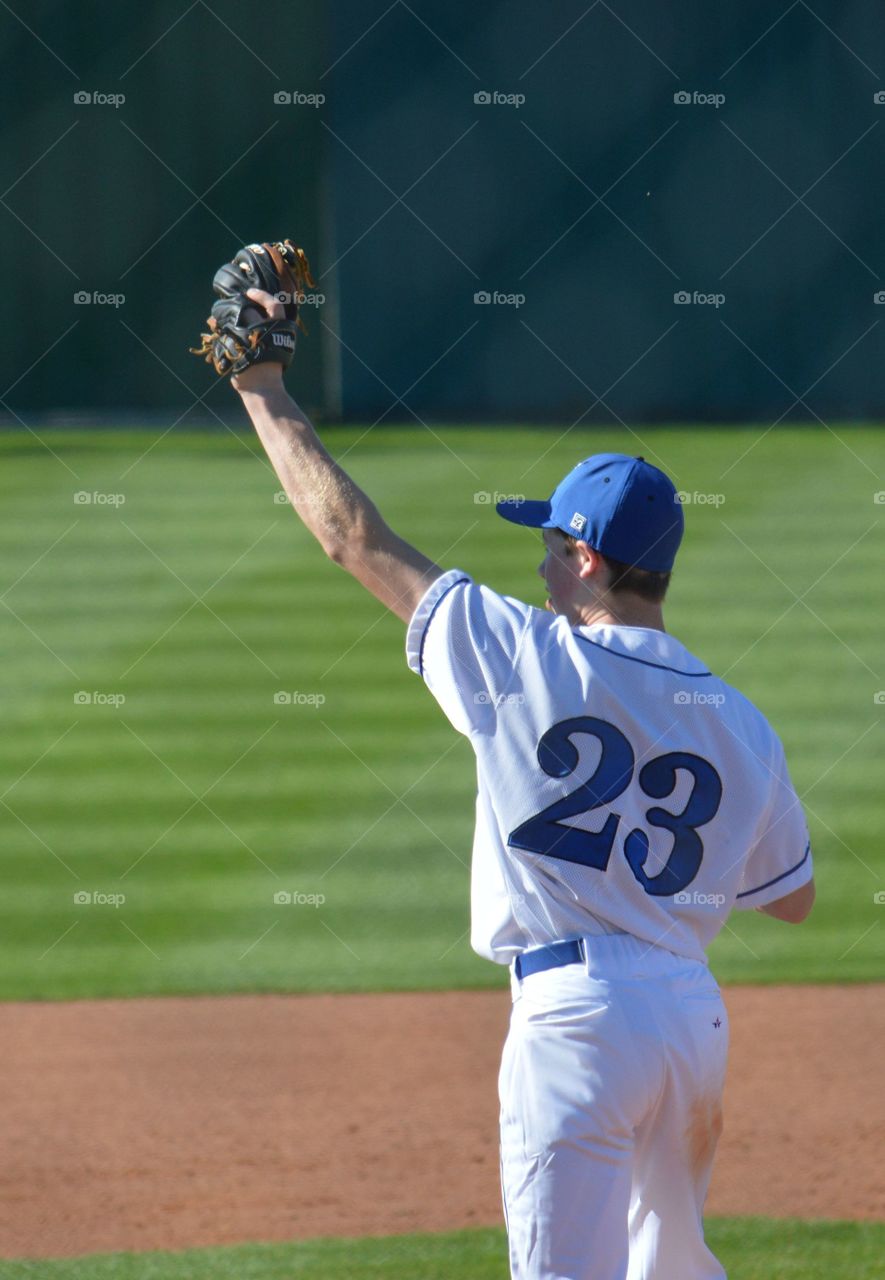 High school baseball player. 