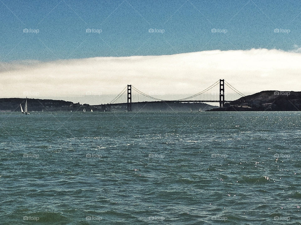 Fog bank engulfs the Golden Gate Bridge