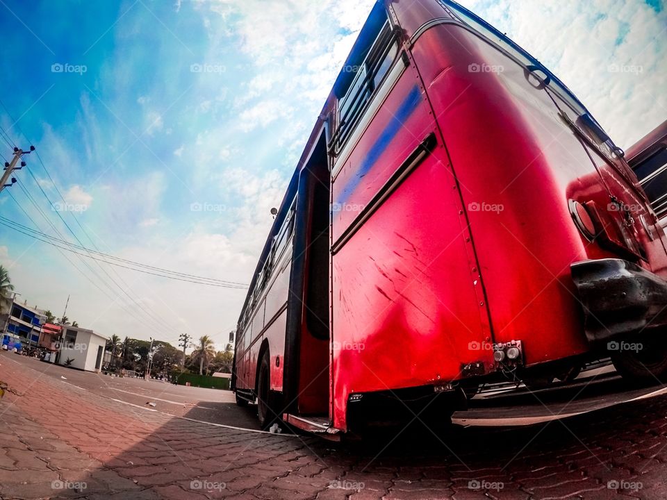 Sri lankan transport CTB.red bus 