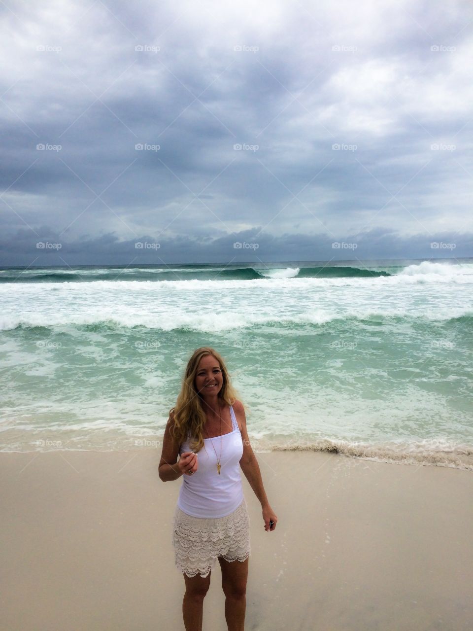 Smiling woman at beach