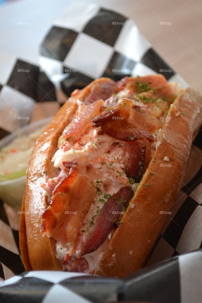 Lobster Roll with Bacon