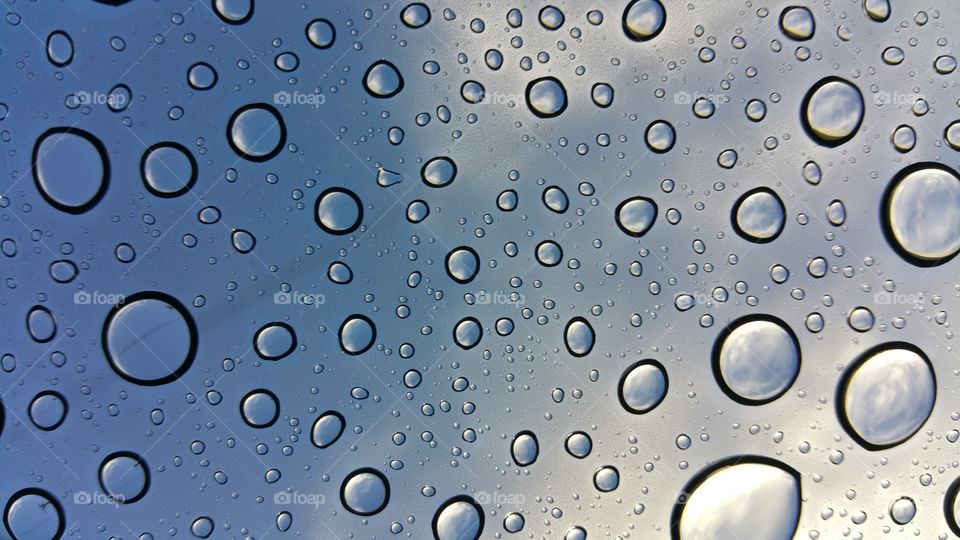 small Rain drops over window