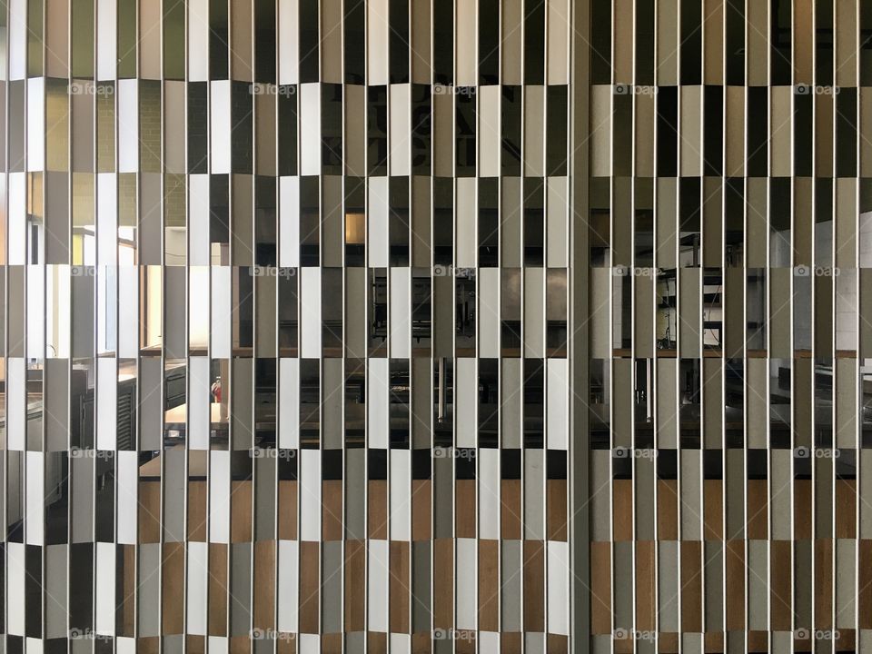 Sliding metal shutter of delicatessen 