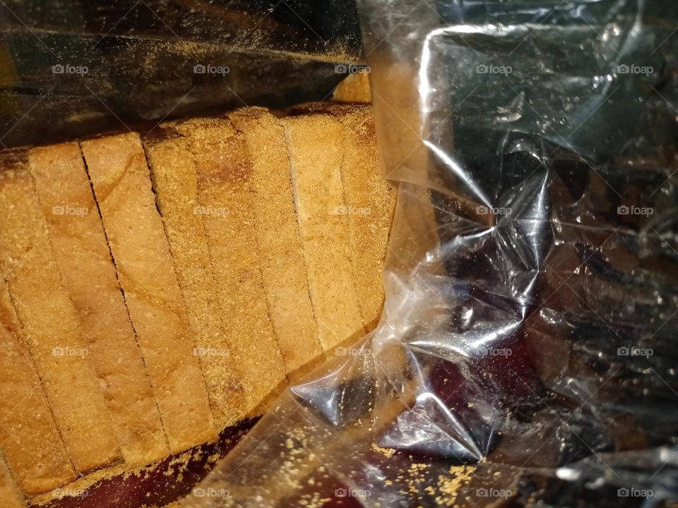 Bakery food Toast it's testi with cup of hot tea in Morning time