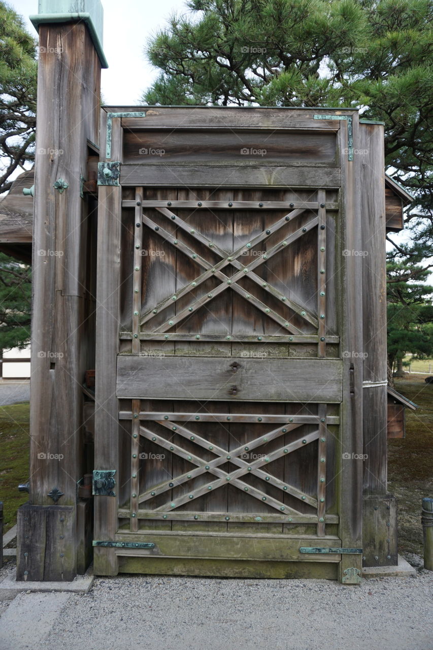 Ornate wooden door