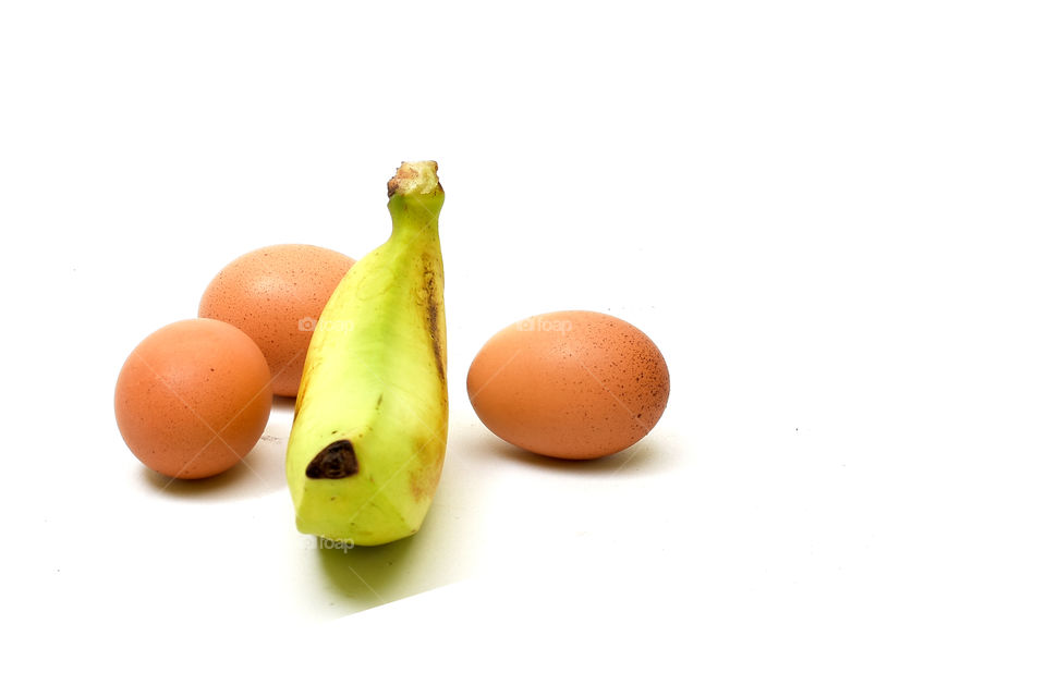 fresh banana fruit and egg