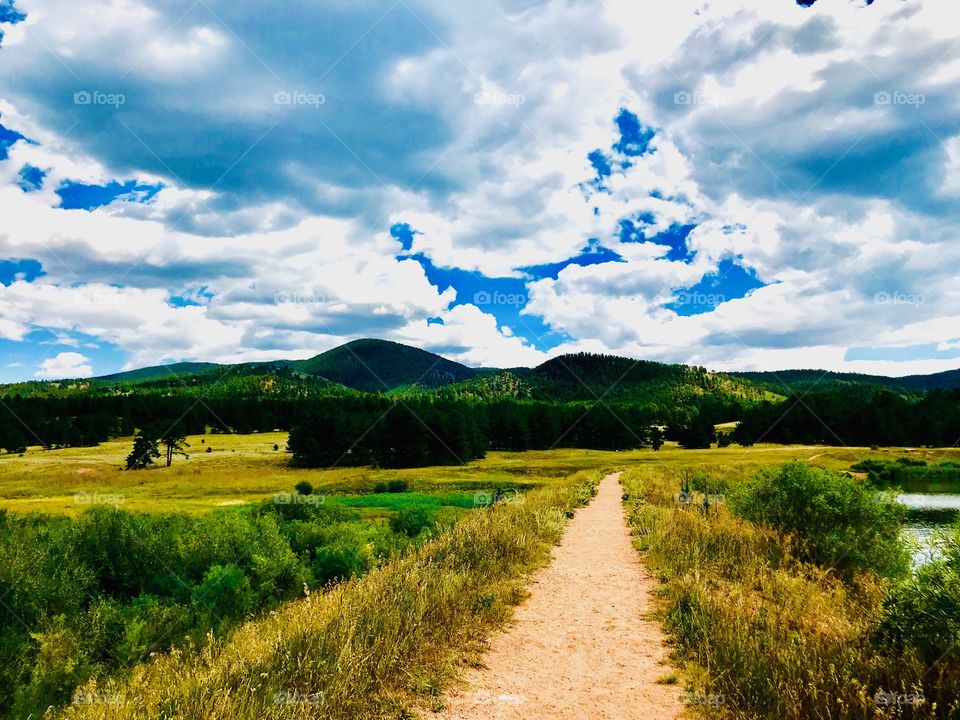 Trail at Manitou Lake near woodland park, Colorado.  Beautiful place for hiking, running, fishing, kayaking and camping