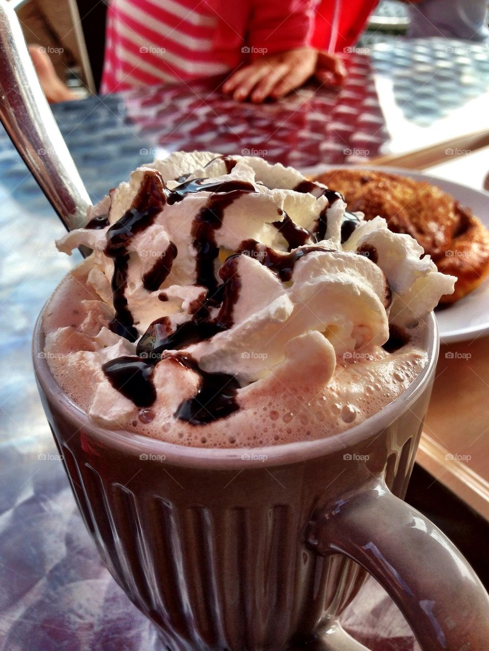 Hot chocolate with whipped cream 😋