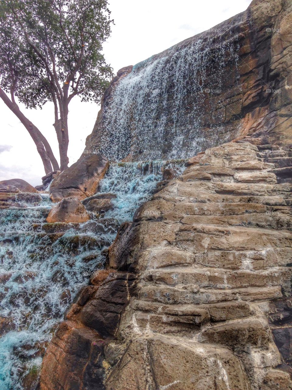 Waterfall canyon. Waterfall at mini golf course