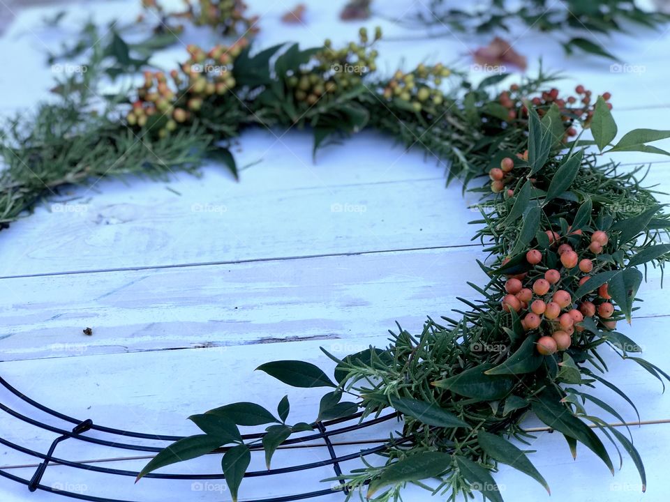 Fall Wreath With Rosemary And Winterberry 