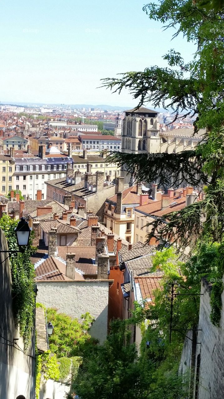 Lyon streets from top