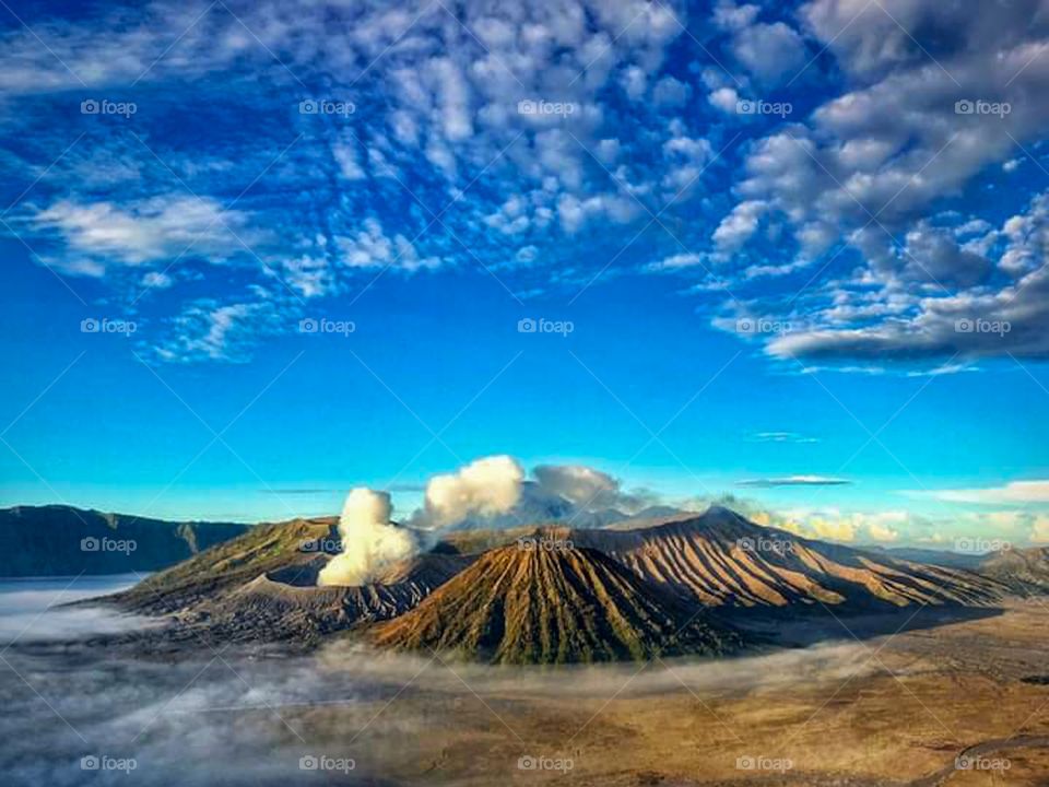Mount Bromo in the morning in East Java, Indonesia.