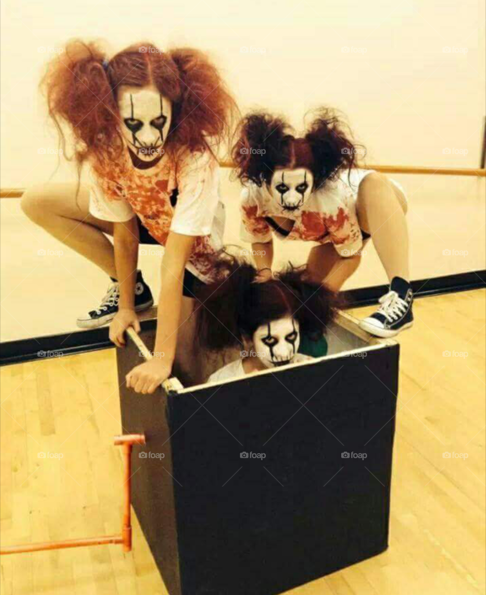 Creepy dance team fun for Halloween.