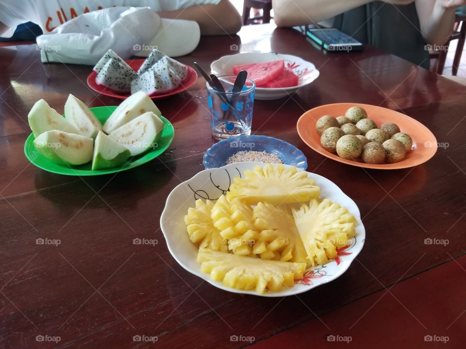 Traditional Vietnamese fruits. Juicy and healthy. Full of vibrant colors too.