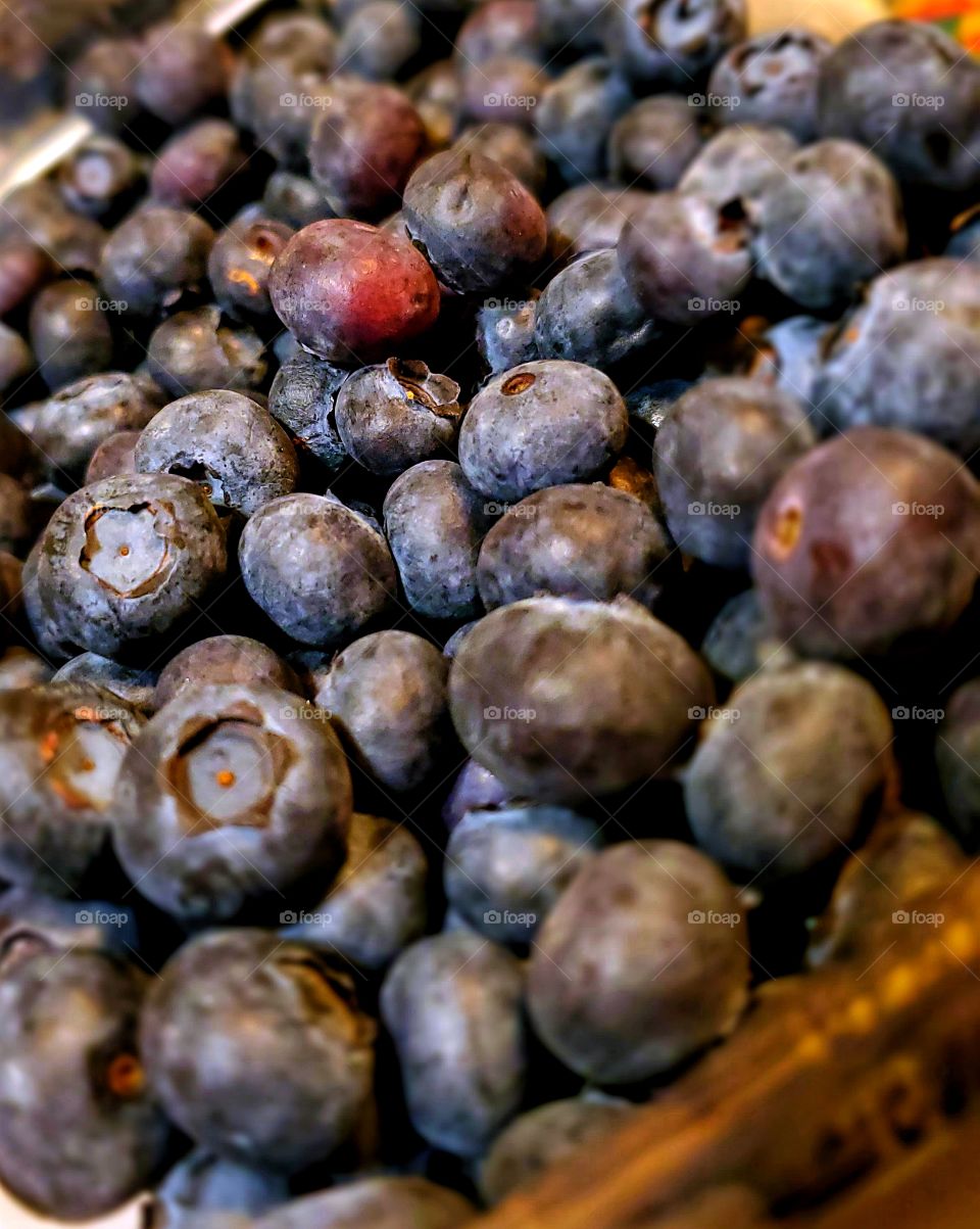 Fresh blueberries.