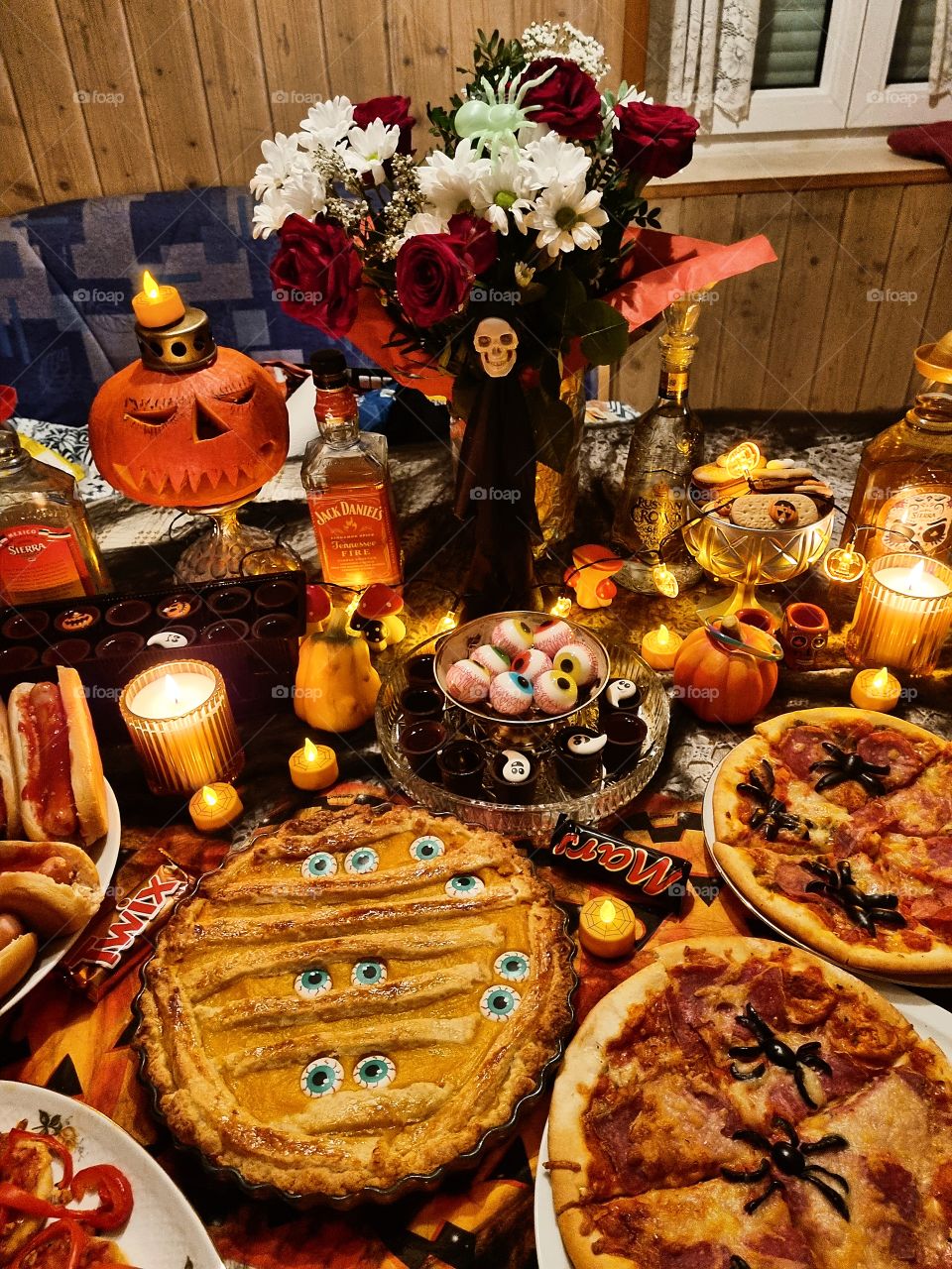 We had an early Halloween party because we don't all get the free weekend on the actual day. We had many home made treats and food. The decorations also looked amazing. Enjoy my Halloween party.