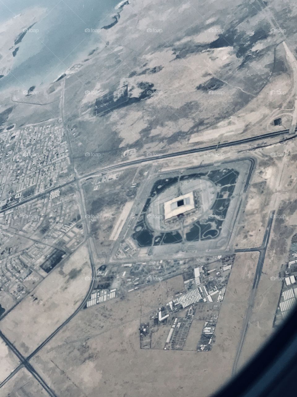 Al khaymah Stadium, World Cup Qatar 2022, from the sky, Qatar 
