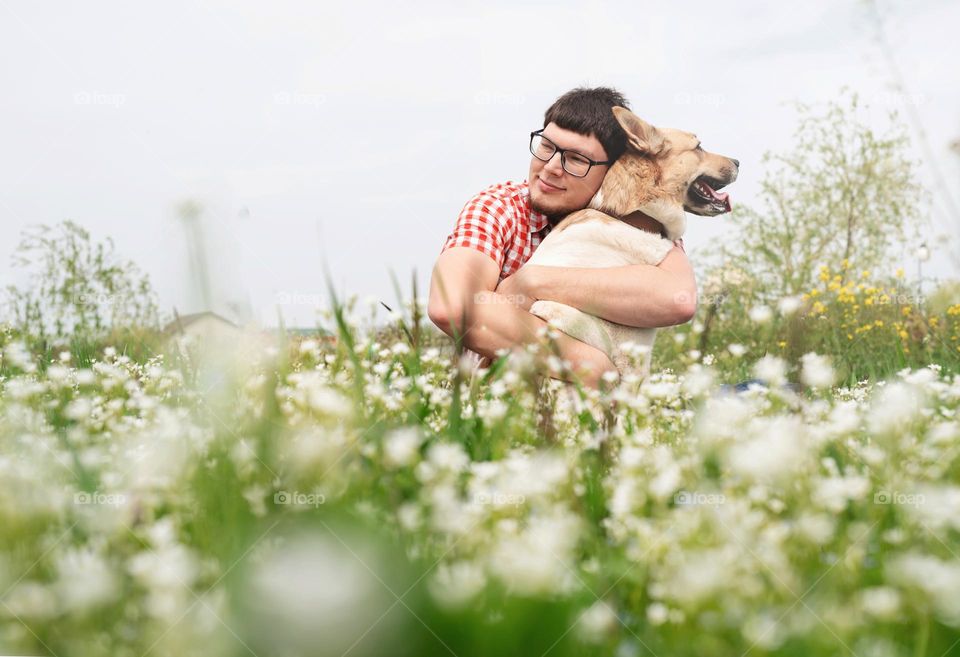 cute dog on a walk