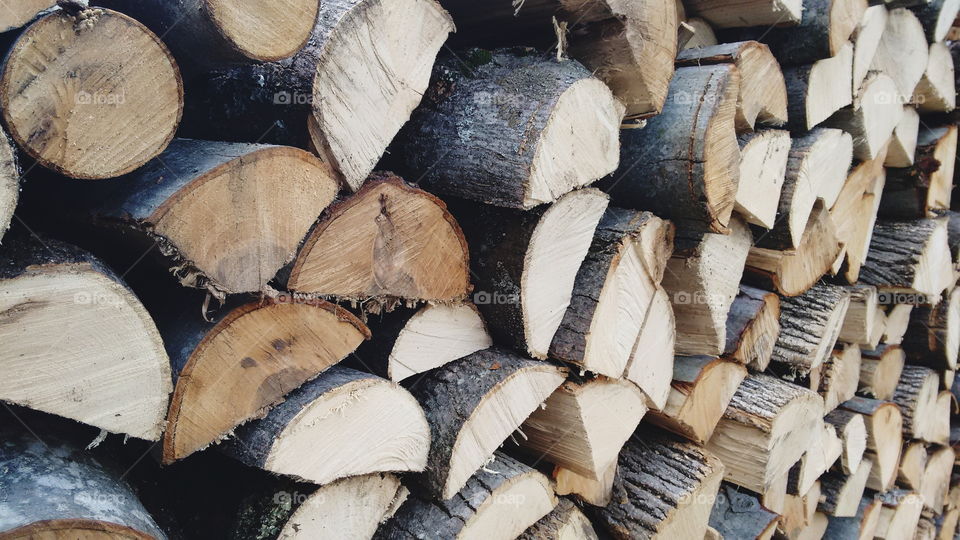 Lumber firewood pile