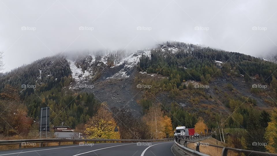 Highway in Montblanc, Chamonix. France