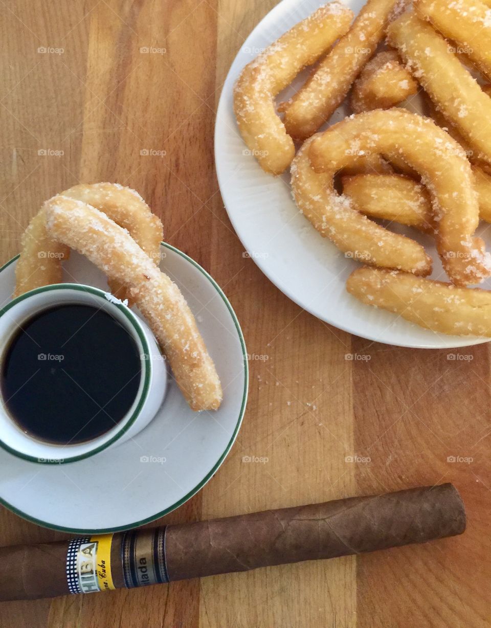 Cuban coffee and churros for breakfast 