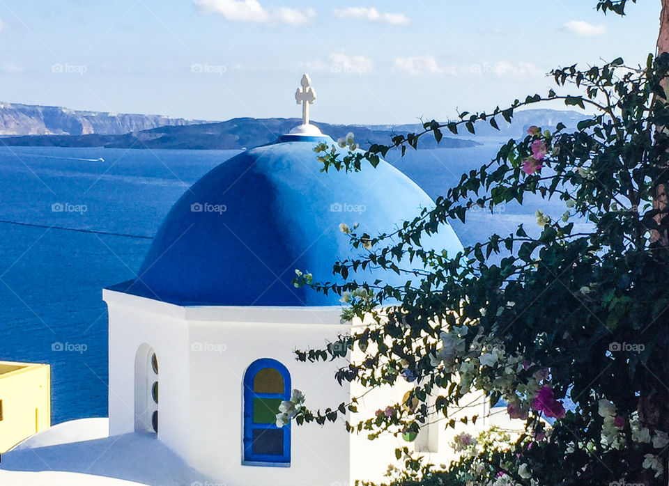 Blue church dome. 