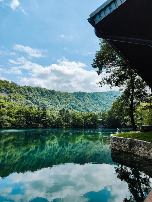 Mirror lake in the forest