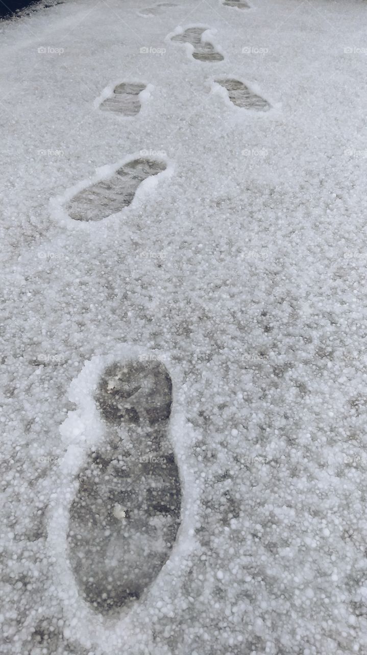 Footsteps in a hailstorm