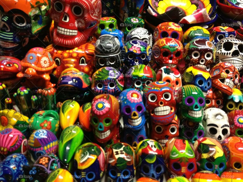 Day of the dead skulls in Mexico 