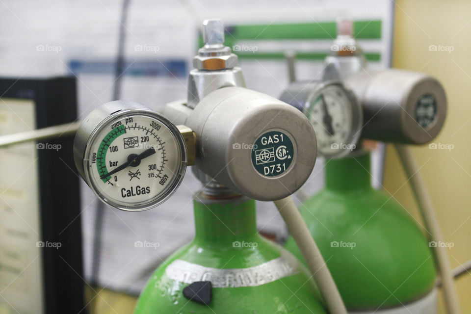 Gas bottles in a hospital laboratory 2