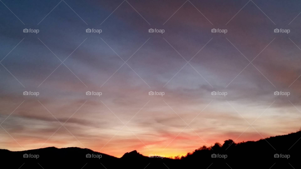 Sunset over village in Vidin, Bulgaria