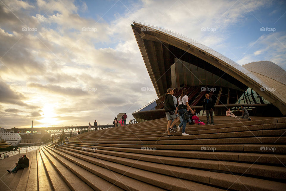 Australia, Sydney Opera House, Circular Quay, Sunset, Up close, World's greatest architecture