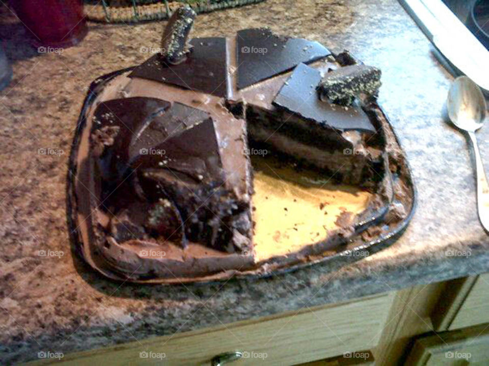 melted cake. cold stone creamery chocolate cake melted - but was still delicious!