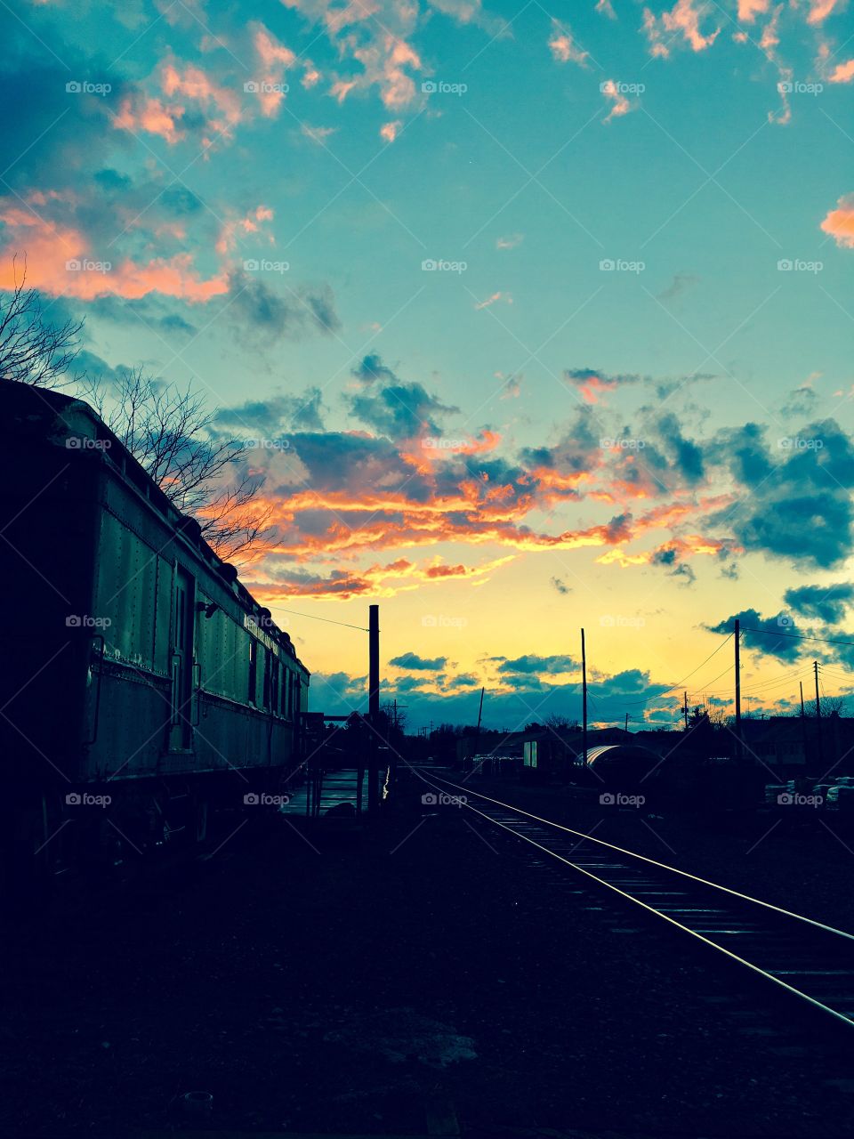 Train sunset