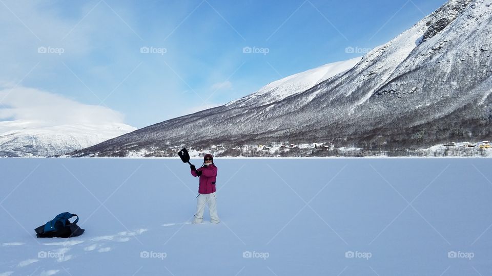 Shoveling the snow