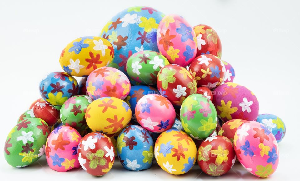 Colorful painting on eggs for easter day