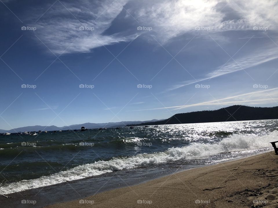 Lake Tahoe Nevada Beautiful Blue Skies in June 