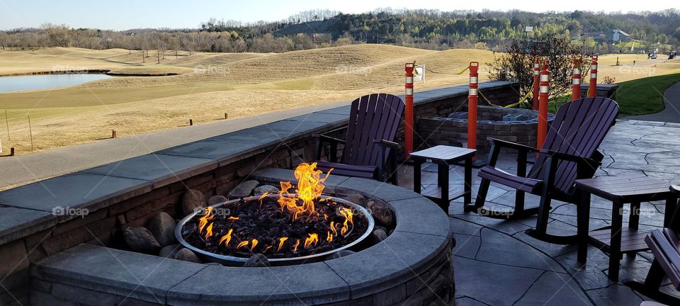 Firepit Overlooking Golf Course