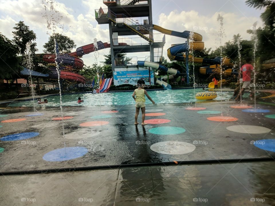 Recreation in the water park