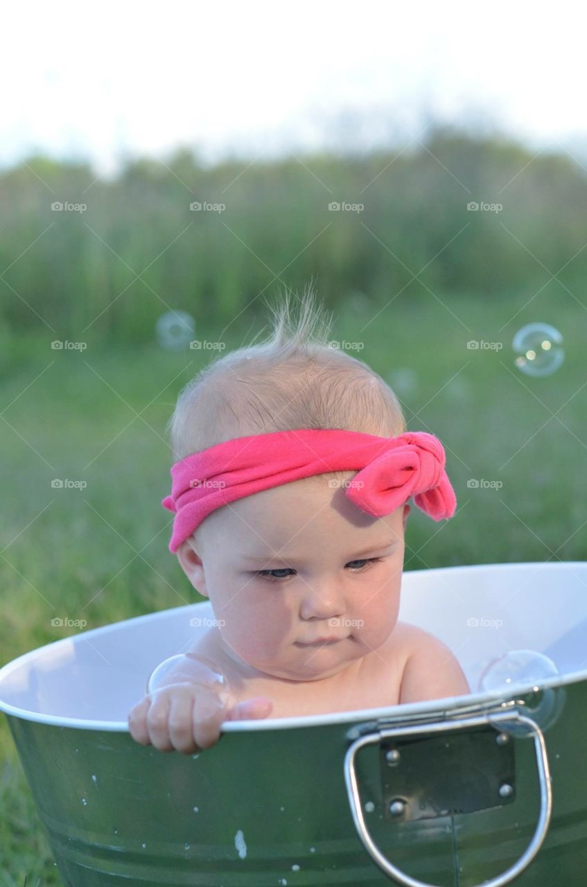 Bubbles and a baby 