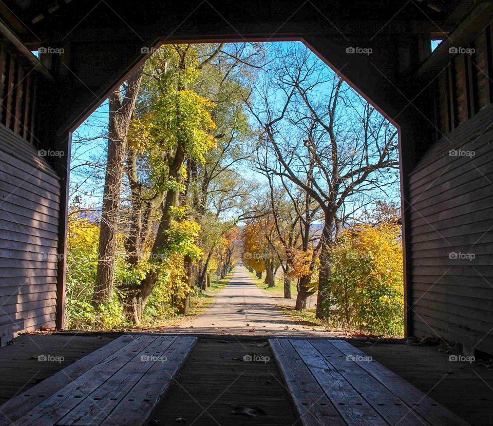 Looking Out From a Covered Bridge