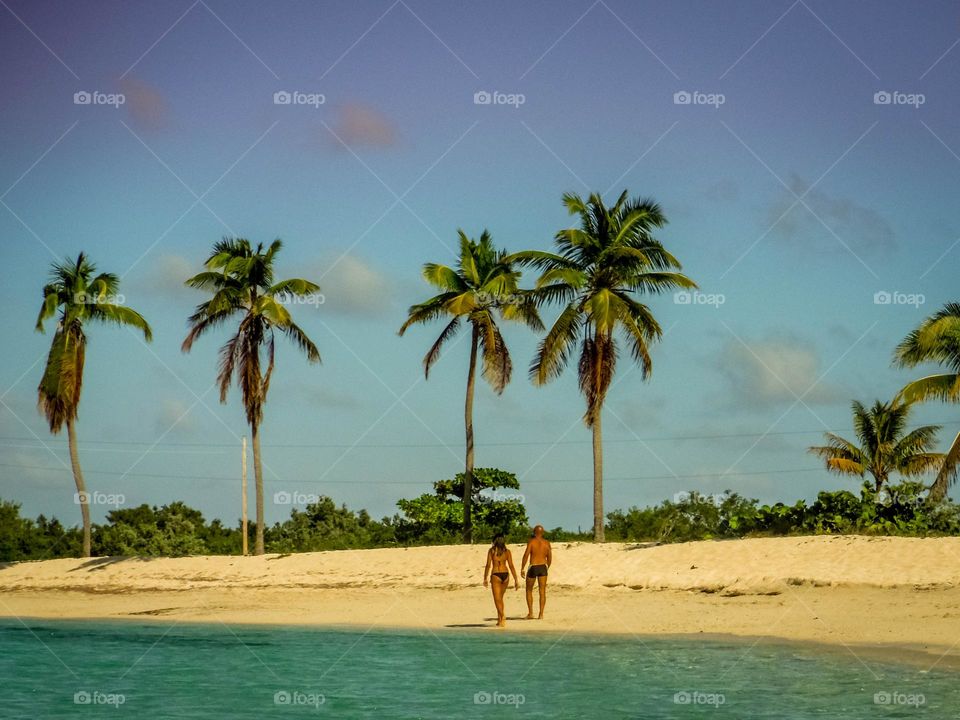 Walking on a beach