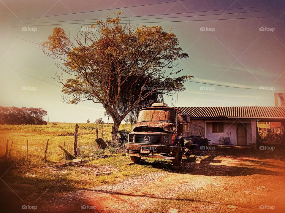 Truck in the junkyard